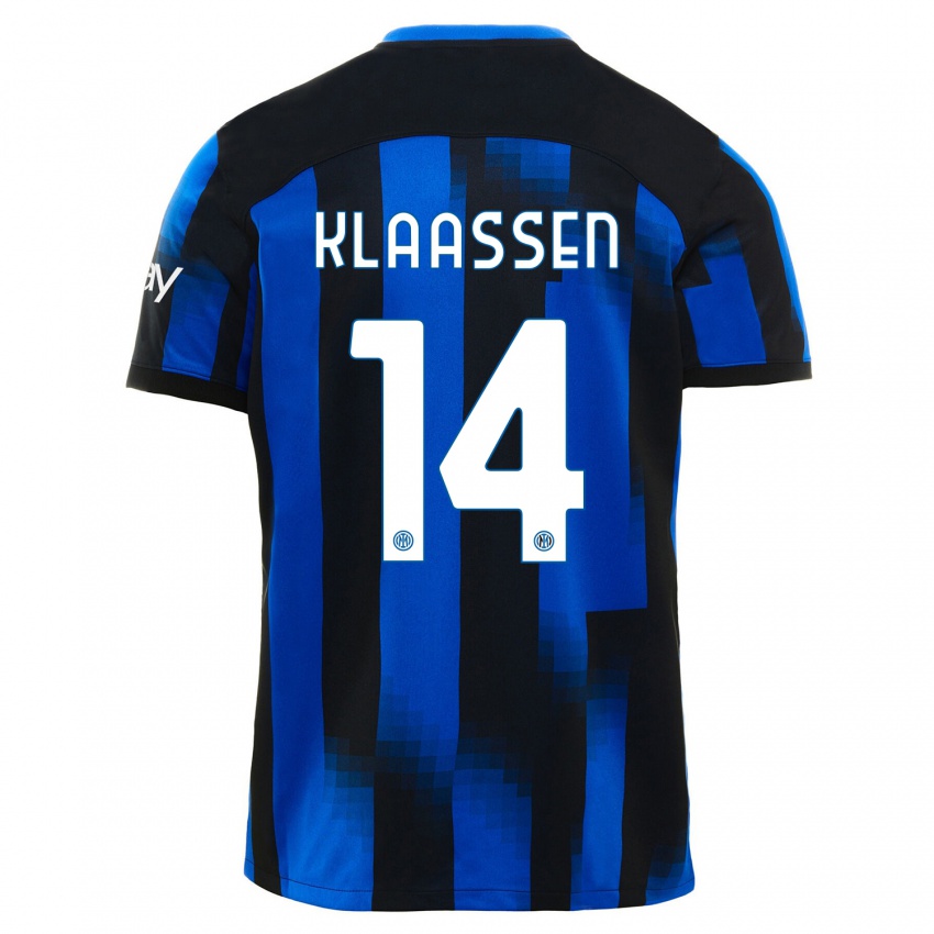 Uomo Maglia Davy Klaassen #14 Nero Blu Kit Gara Home 2023/24 Maglietta