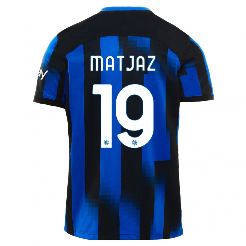 Uomo Maglia Samo Matjaz #19 Nero Blu Kit Gara Home 2023/24 Maglietta