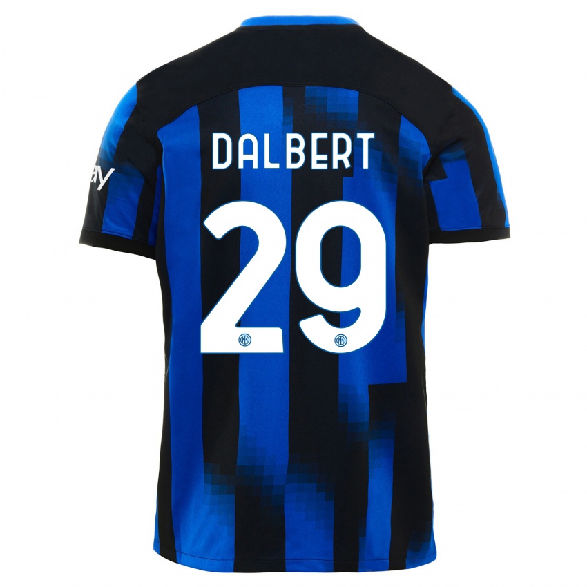 Uomo Maglia Dalbert #29 Nero Blu Kit Gara Home 2023/24 Maglietta