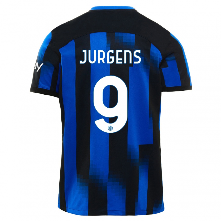 Uomo Maglia Oliver Jurgens #9 Nero Blu Kit Gara Home 2023/24 Maglietta