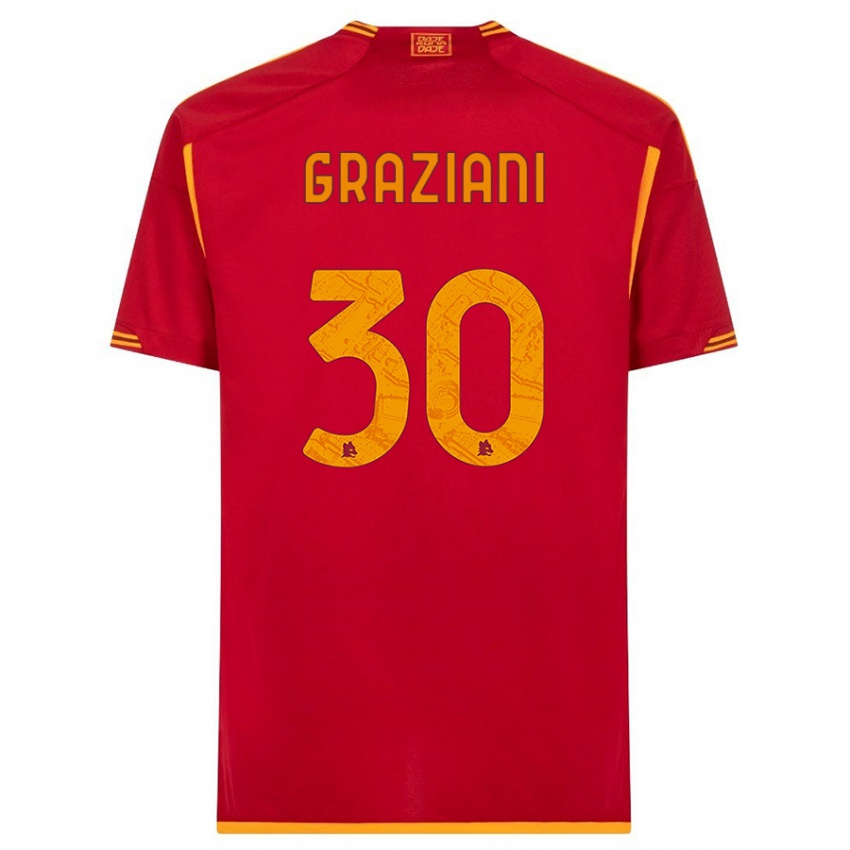 Uomo Maglia Leonardo Graziani #30 Rosso Kit Gara Home 2023/24 Maglietta
