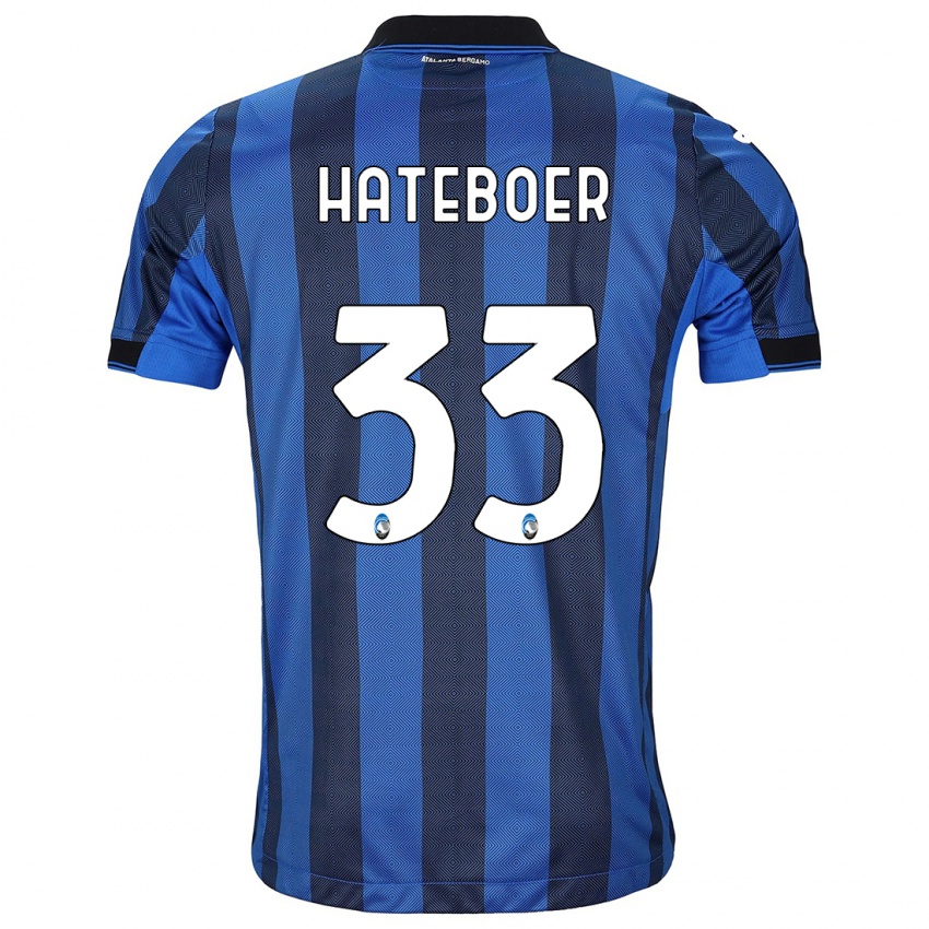 Uomo Maglia Hans Hateboer #33 Nero Blu Kit Gara Home 2023/24 Maglietta