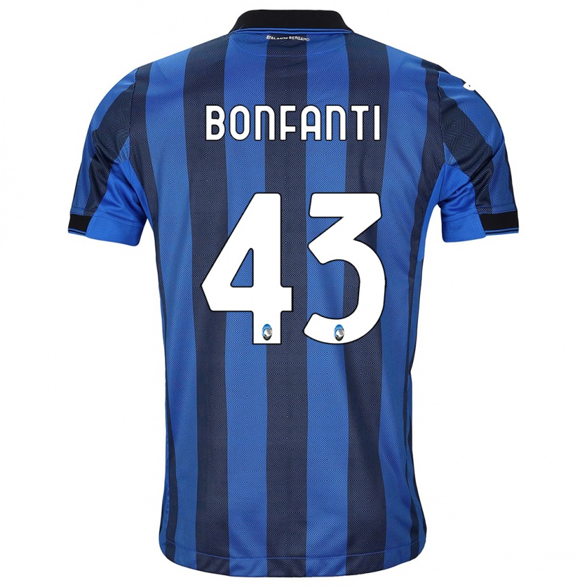 Uomo Maglia Giovanni Bonfanti #43 Nero Blu Kit Gara Home 2023/24 Maglietta
