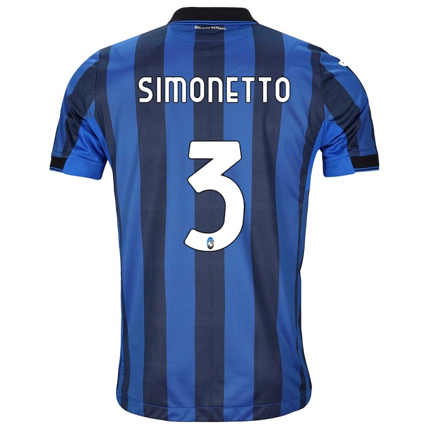 Uomo Maglia Federico Simonetto #3 Nero Blu Kit Gara Home 2023/24 Maglietta