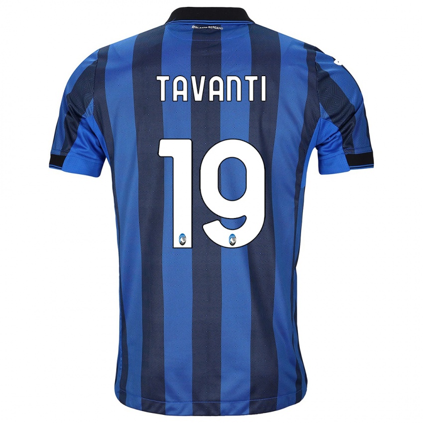 Uomo Maglia Mattia Tavanti #19 Nero Blu Kit Gara Home 2023/24 Maglietta