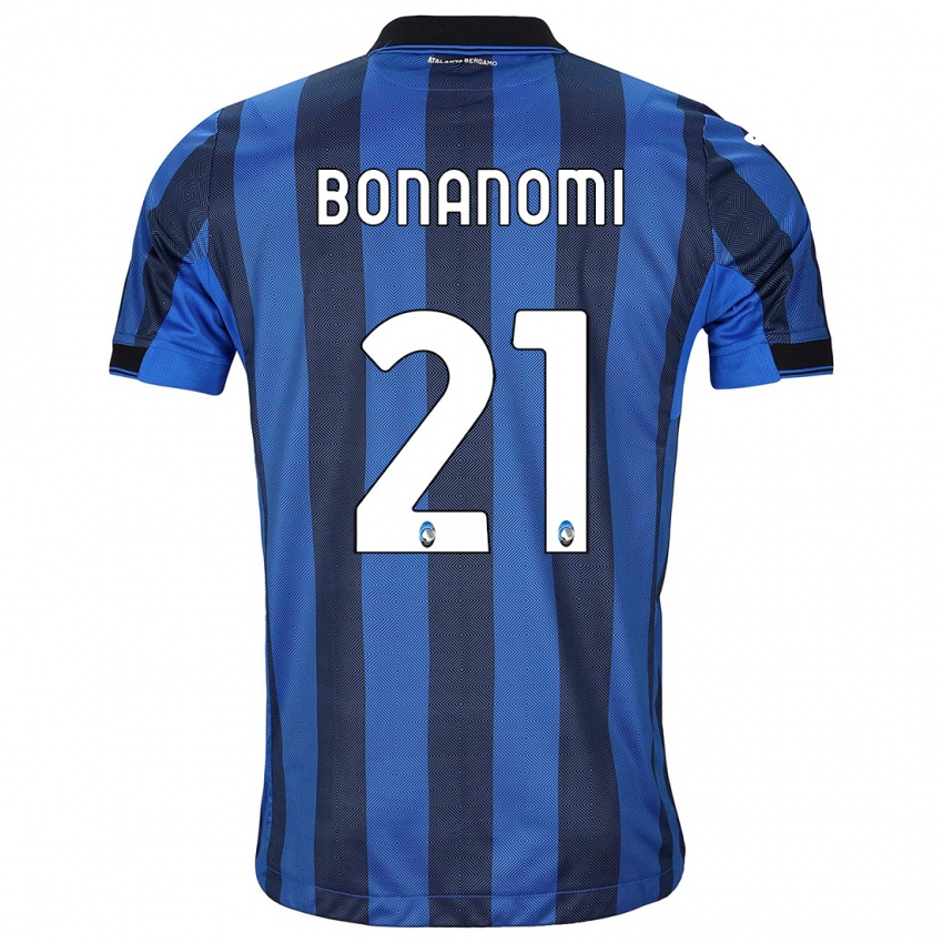 Uomo Maglia Andrea Bonanomi #21 Nero Blu Kit Gara Home 2023/24 Maglietta
