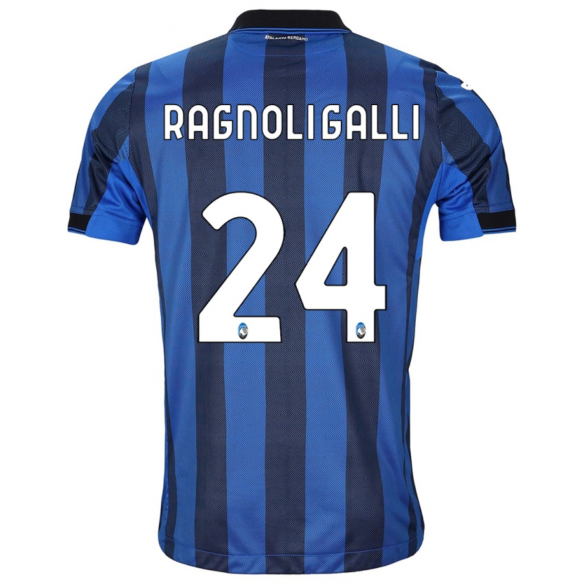 Uomo Maglia Federico Ragnoli Galli #24 Nero Blu Kit Gara Home 2023/24 Maglietta