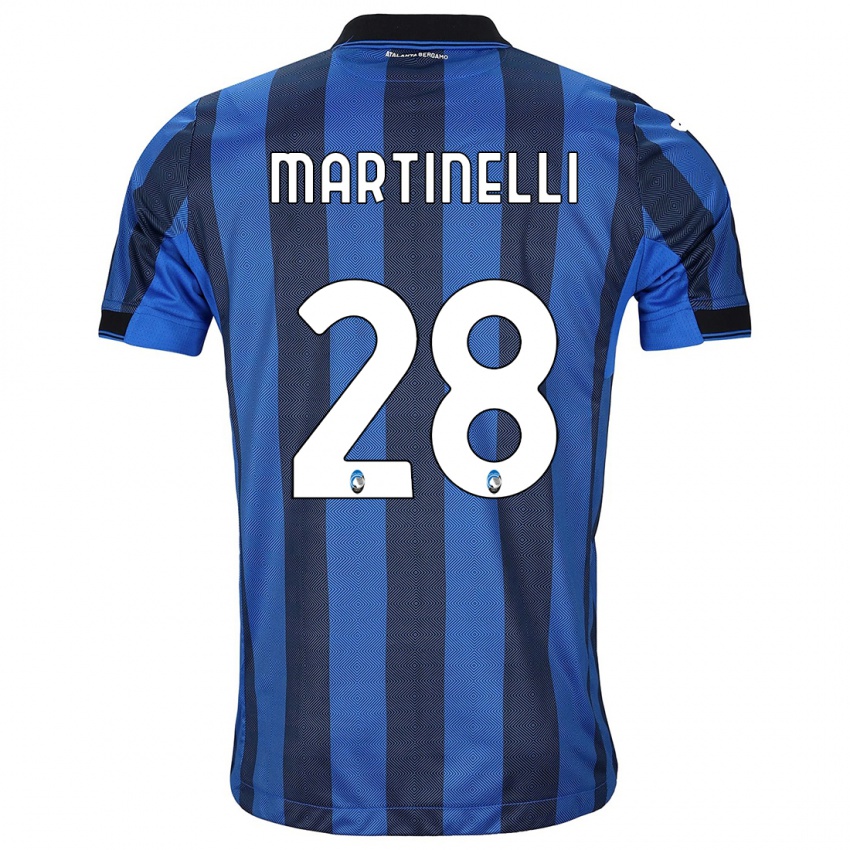 Uomo Maglia Gabriel Martinelli #28 Nero Blu Kit Gara Home 2023/24 Maglietta