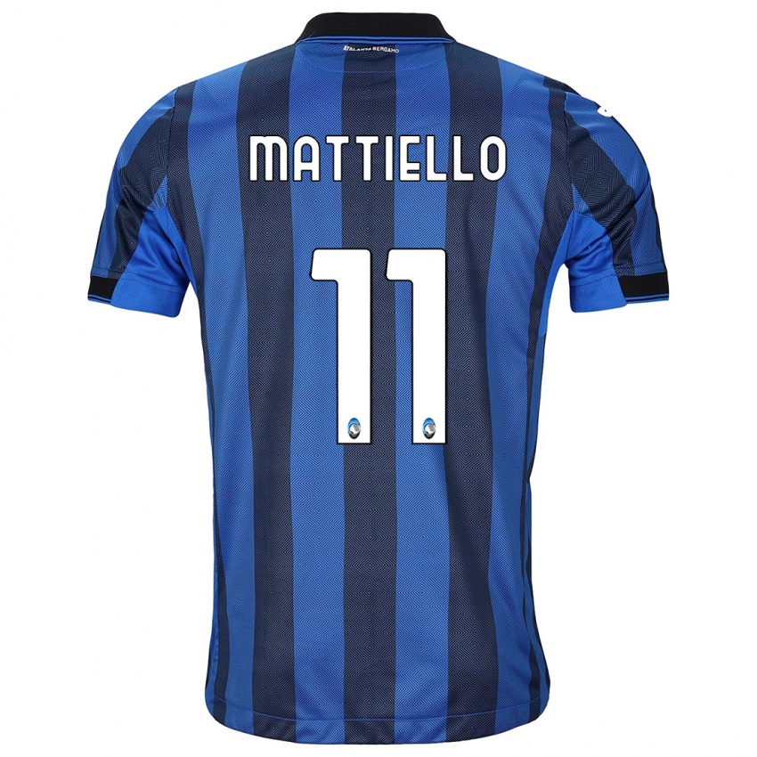 Uomo Maglia Federico Mattiello #11 Nero Blu Kit Gara Home 2023/24 Maglietta