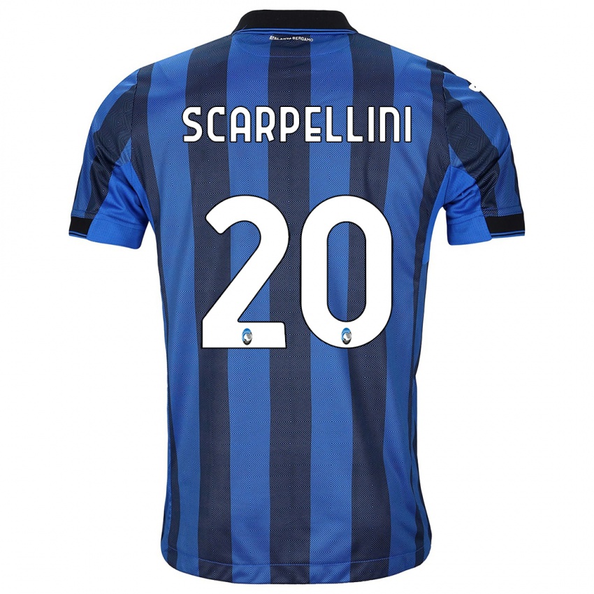 Uomo Maglia Andrea Scarpellini #20 Nero Blu Kit Gara Home 2023/24 Maglietta