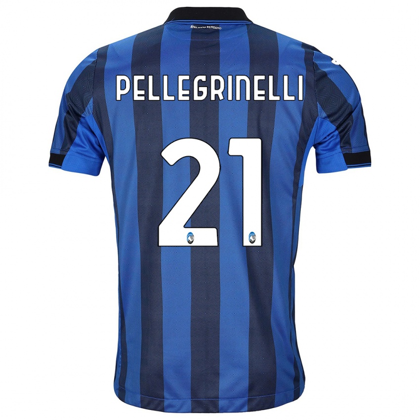 Uomo Maglia Giorgia Pellegrinelli #21 Nero Blu Kit Gara Home 2023/24 Maglietta