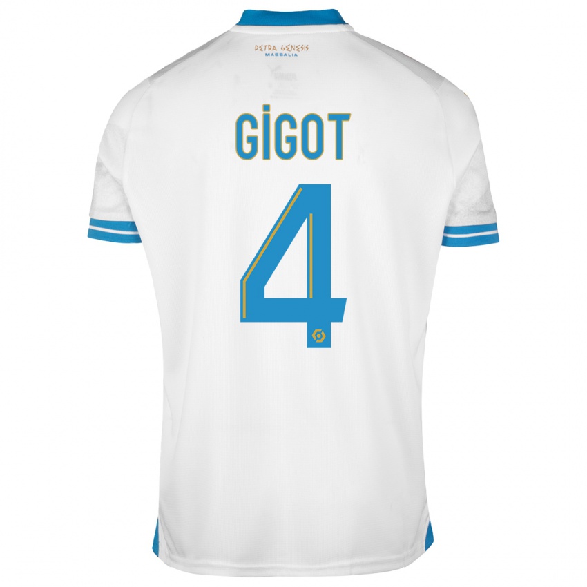 Uomo Maglia Samuel Gigot #4 Bianco Kit Gara Home 2023/24 Maglietta