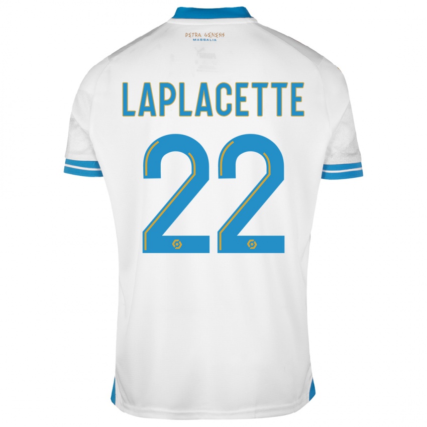 Uomo Maglia Tess Laplacette #22 Bianco Kit Gara Home 2023/24 Maglietta