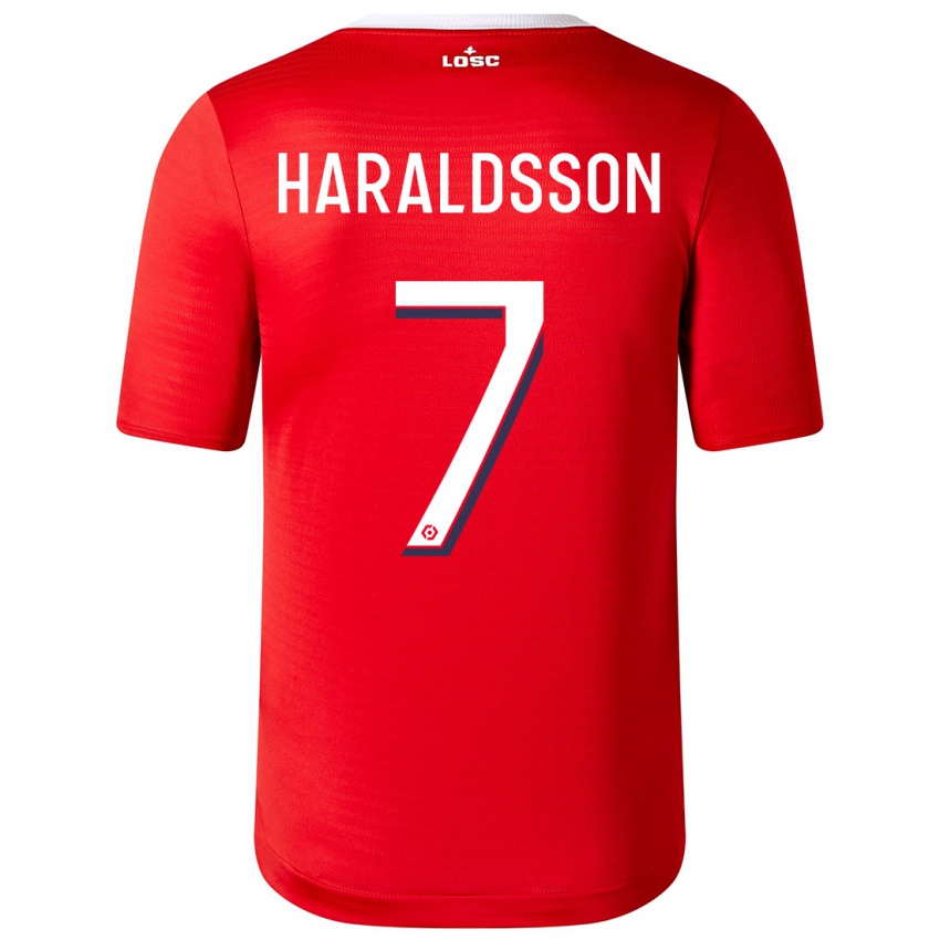 Uomo Maglia Hákon Arnar Haraldsson #7 Rosso Kit Gara Home 2023/24 Maglietta