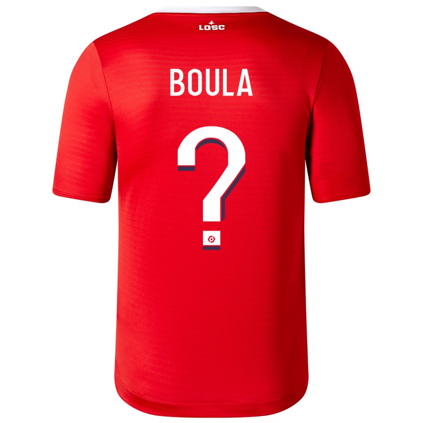 Uomo Maglia Exauce Mpembele Boula #0 Rosso Kit Gara Home 2023/24 Maglietta