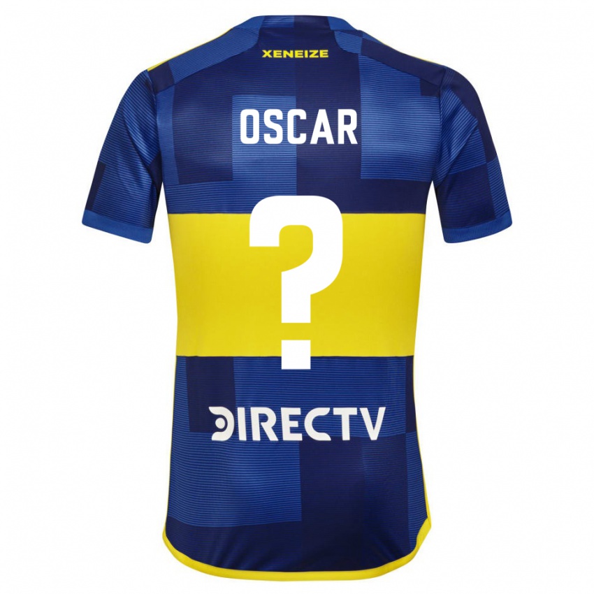 Uomo Maglia Oscar Romero #0 Blu Scuro Giallo Kit Gara Home 2023/24 Maglietta