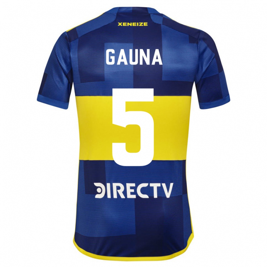 Uomo Maglia Santiago Gauna #5 Blu Scuro Giallo Kit Gara Home 2023/24 Maglietta