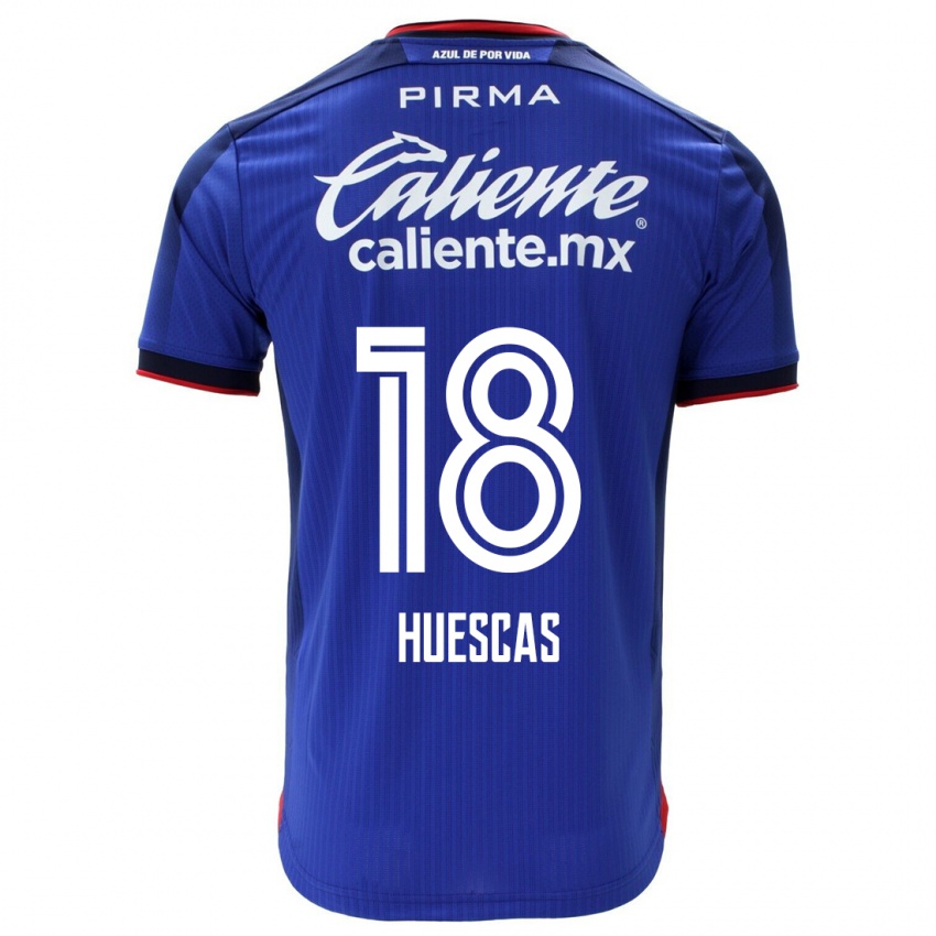 Uomo Maglia Rodrigo Huescas #18 Blu Kit Gara Home 2023/24 Maglietta