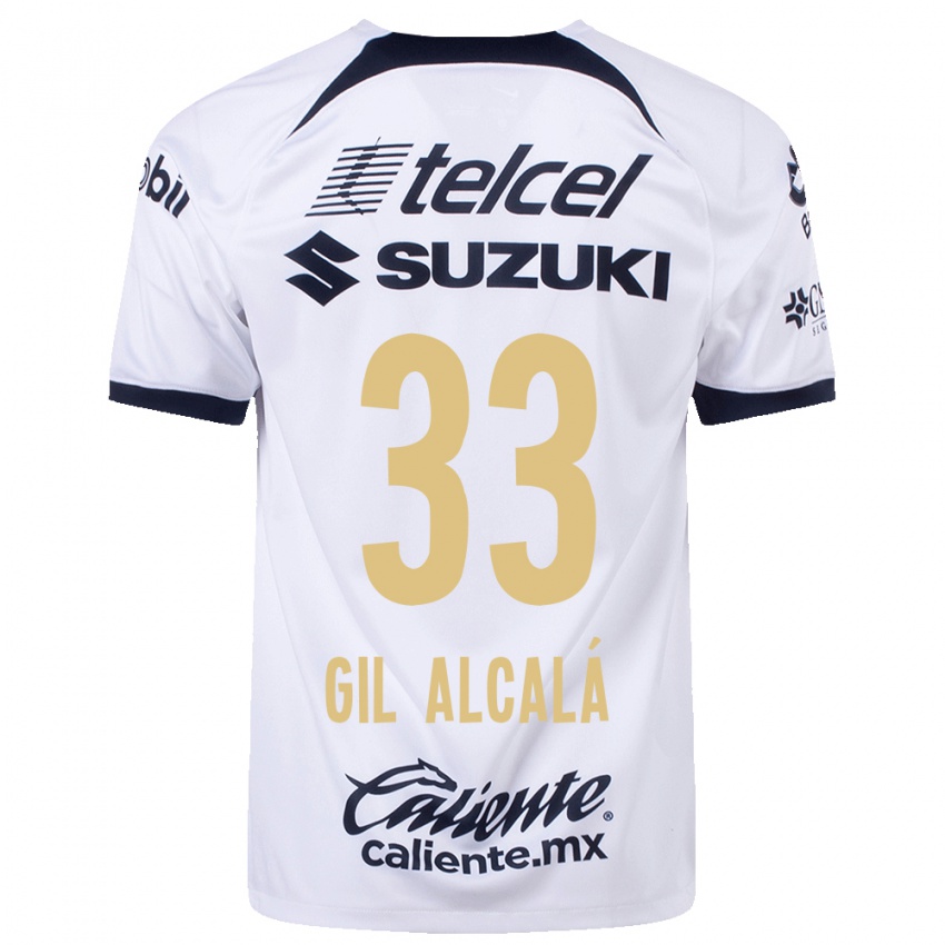 Uomo Maglia Gil Alcala #33 Bianco Kit Gara Home 2023/24 Maglietta