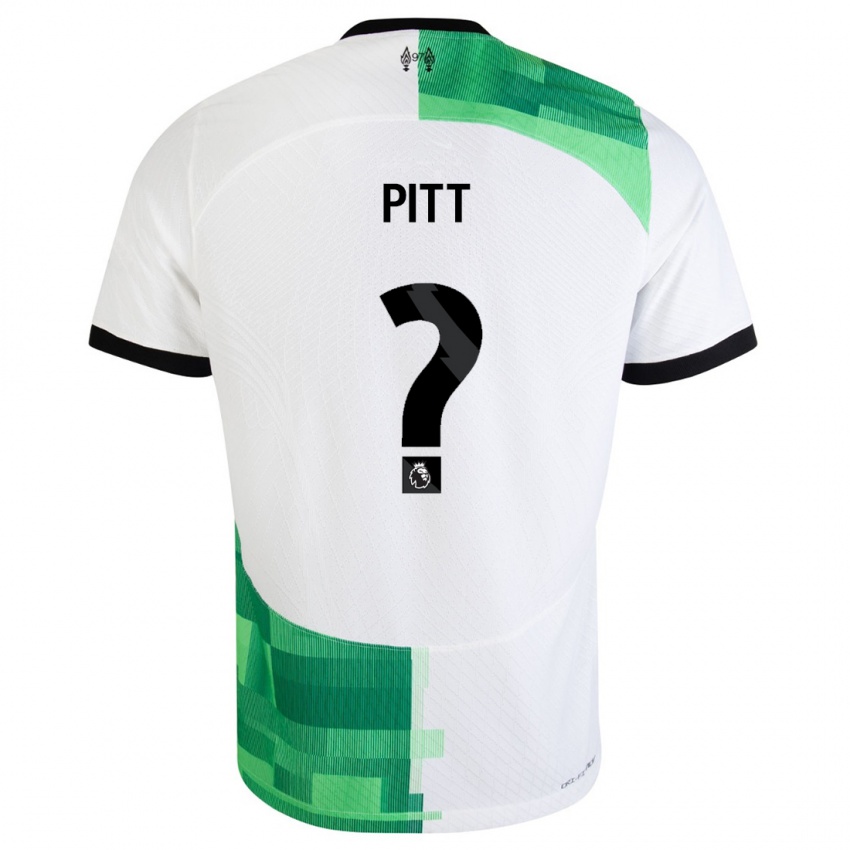Uomo Maglia Lucas Pitt #0 Bianco Verde Kit Gara Away 2023/24 Maglietta