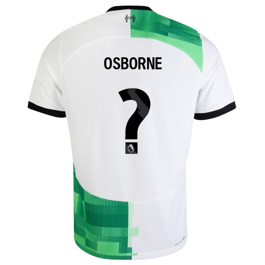 Uomo Maglia Niall Osborne #0 Bianco Verde Kit Gara Away 2023/24 Maglietta
