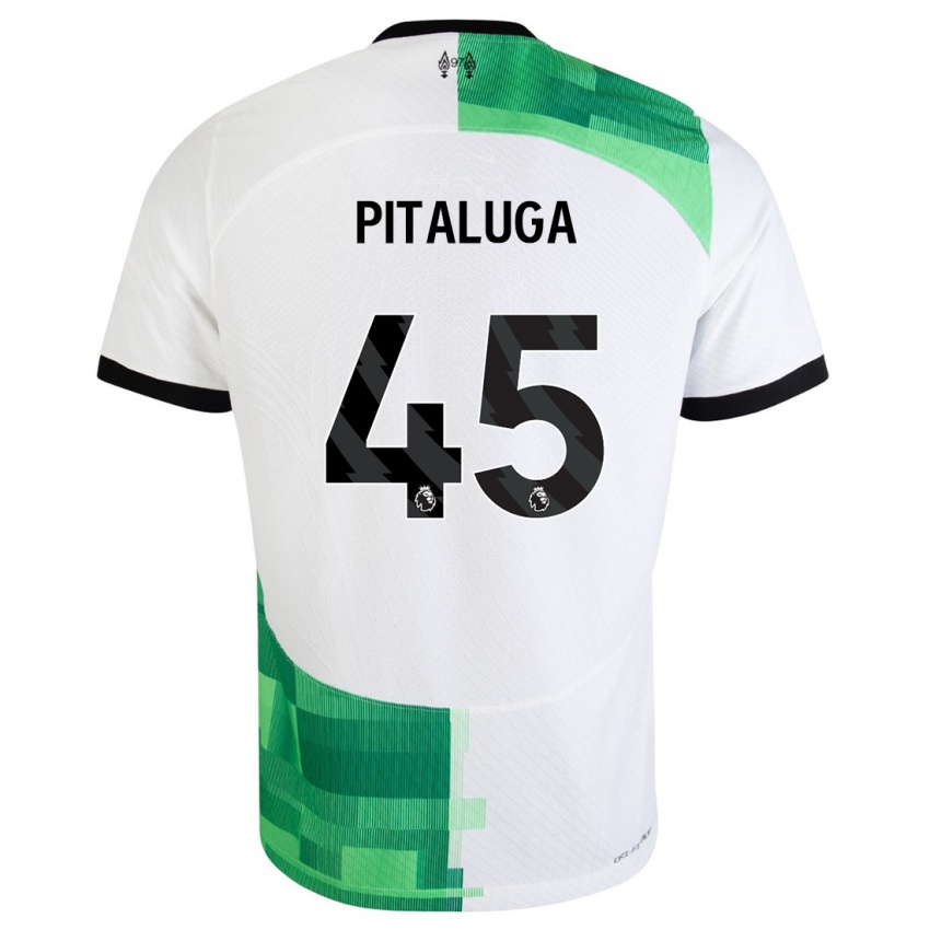 Uomo Maglia Marcelo Pitaluga #45 Bianco Verde Kit Gara Away 2023/24 Maglietta