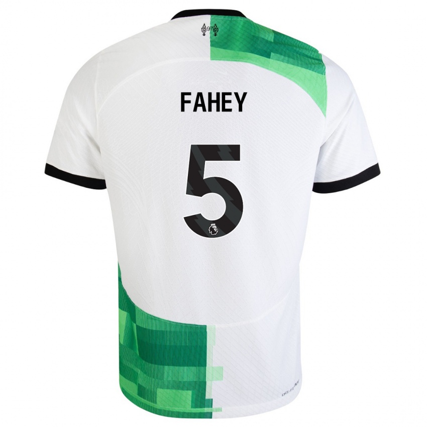 Uomo Maglia Niamh Fahey #5 Bianco Verde Kit Gara Away 2023/24 Maglietta