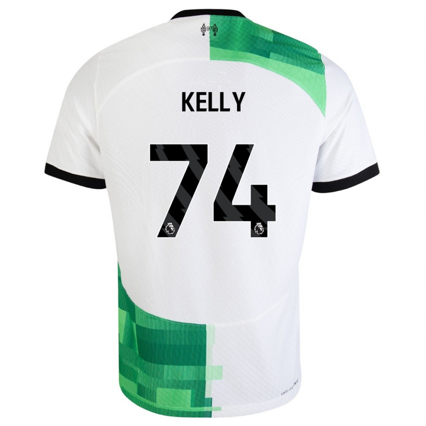 Uomo Maglia Oscar Kelly #74 Bianco Verde Kit Gara Away 2023/24 Maglietta