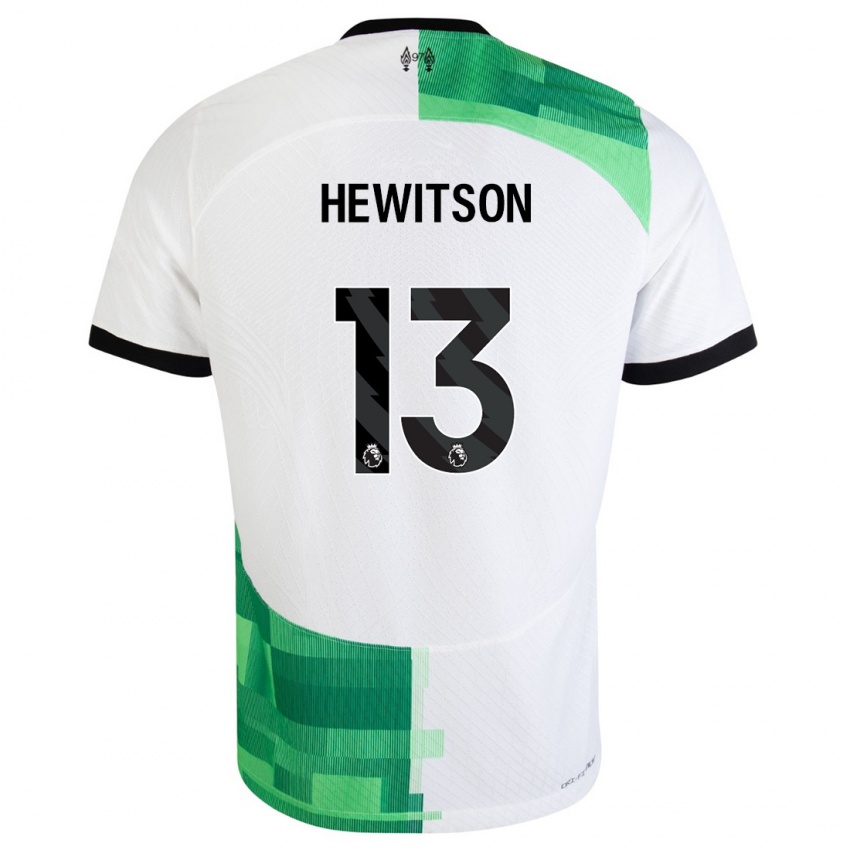 Uomo Maglia Luke Hewitson #13 Bianco Verde Kit Gara Away 2023/24 Maglietta