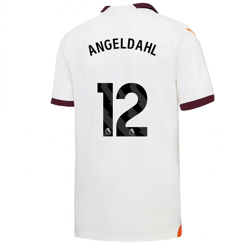 Uomo Maglia Filippa Angeldahl #12 Bianco Kit Gara Away 2023/24 Maglietta