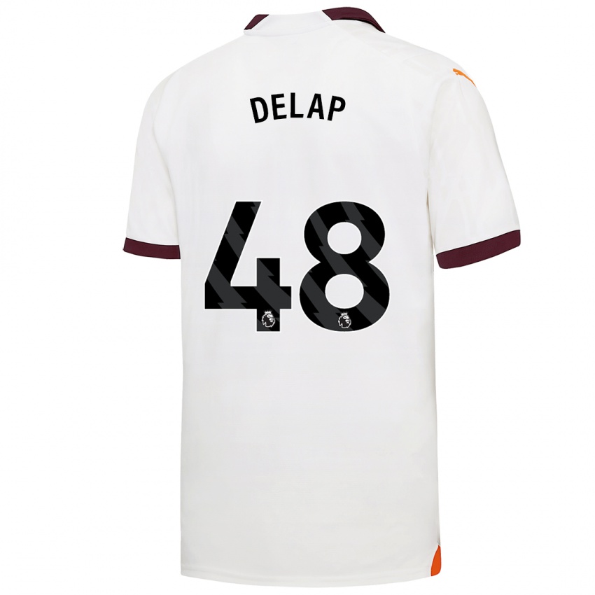 Uomo Maglia Liam Delap #48 Bianco Kit Gara Away 2023/24 Maglietta