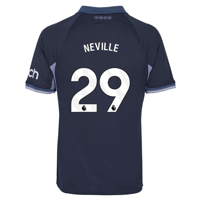 Uomo Maglia Ashleigh Neville #29 Blu Scuro Kit Gara Away 2023/24 Maglietta