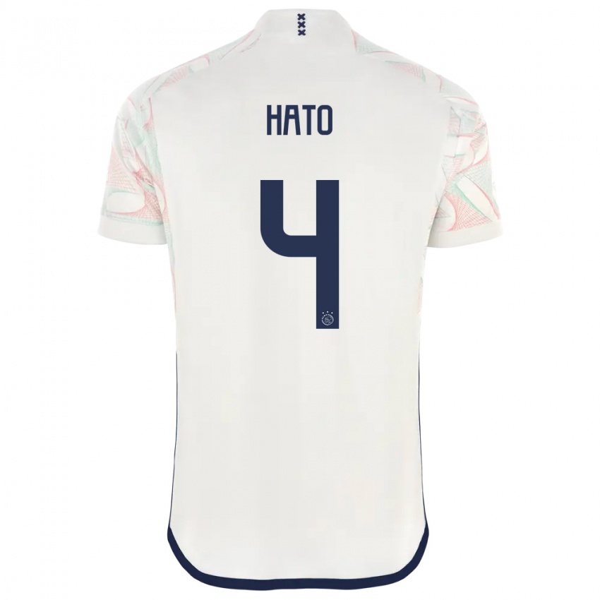 Uomo Maglia Jorrel Hato #4 Bianco Kit Gara Away 2023/24 Maglietta