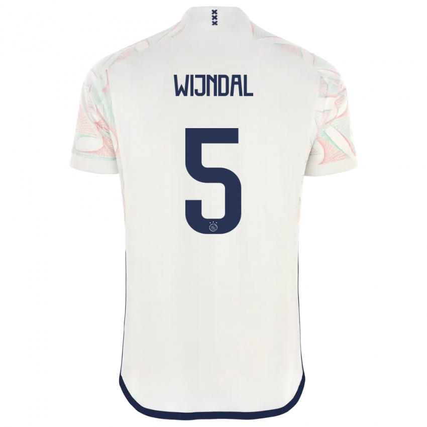 Uomo Maglia Owen Wijndal #5 Bianco Kit Gara Away 2023/24 Maglietta