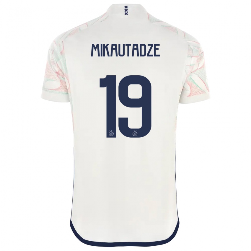 Uomo Maglia Georges Mikautadze #19 Bianco Kit Gara Away 2023/24 Maglietta