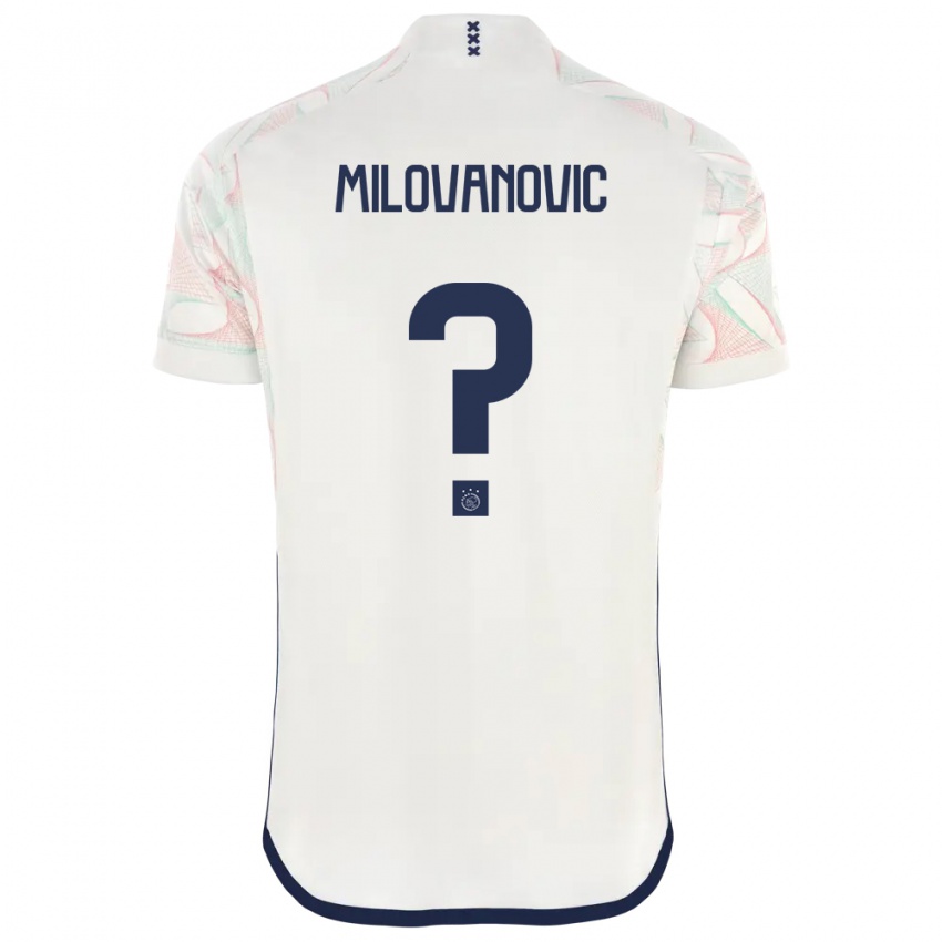 Uomo Maglia Mateja Milovanovic #0 Bianco Kit Gara Away 2023/24 Maglietta