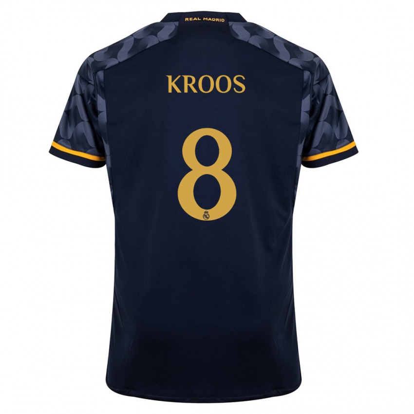 Uomo Maglia Toni Kroos #8 Blu Scuro Kit Gara Away 2023/24 Maglietta