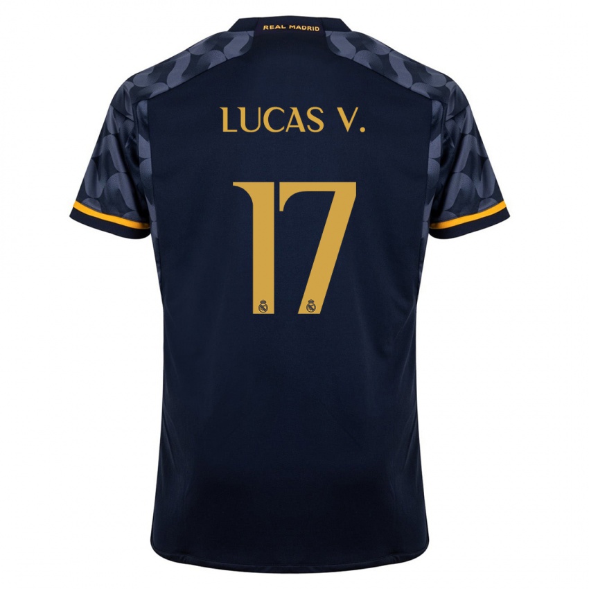 Uomo Maglia Lucas Vazquez #17 Blu Scuro Kit Gara Away 2023/24 Maglietta