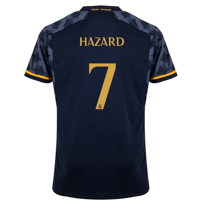 Uomo Maglia Eden Hazard #7 Blu Scuro Kit Gara Away 2023/24 Maglietta