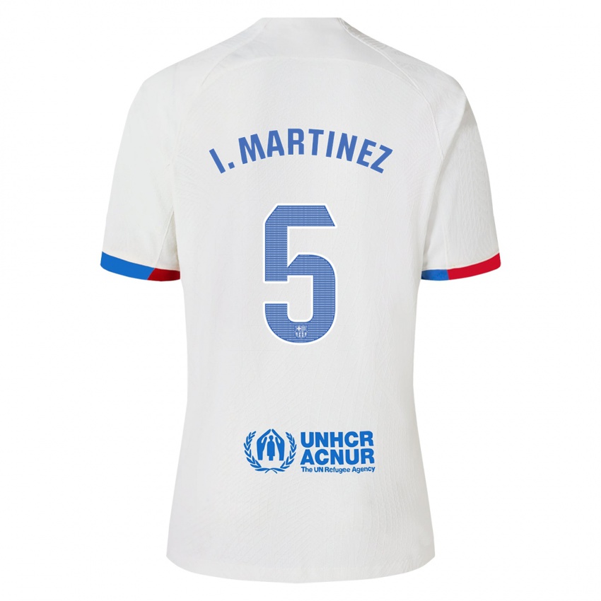 Uomo Maglia Inigo Martinez #5 Bianco Kit Gara Away 2023/24 Maglietta