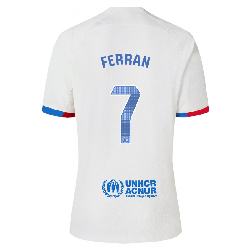 Uomo Maglia Ferran Torres #7 Bianco Kit Gara Away 2023/24 Maglietta