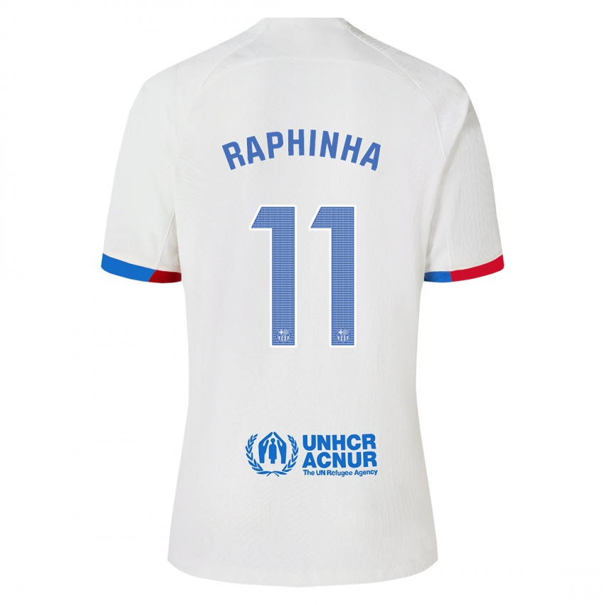 Uomo Maglia Raphinha #11 Bianco Kit Gara Away 2023/24 Maglietta