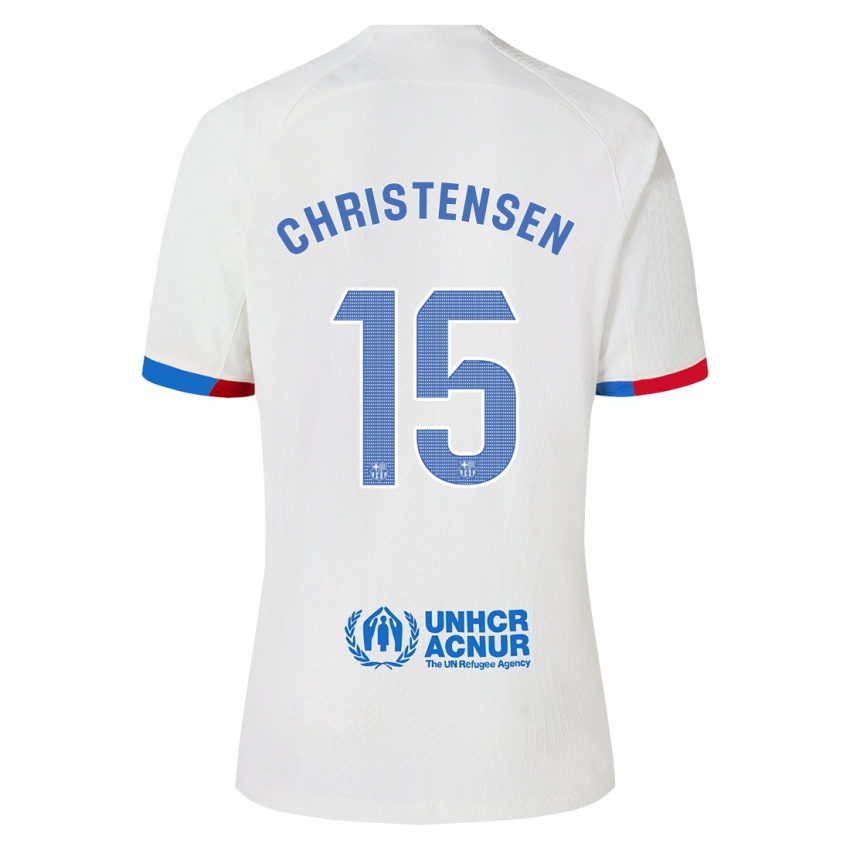 Uomo Maglia Andreas Christensen #15 Bianco Kit Gara Away 2023/24 Maglietta
