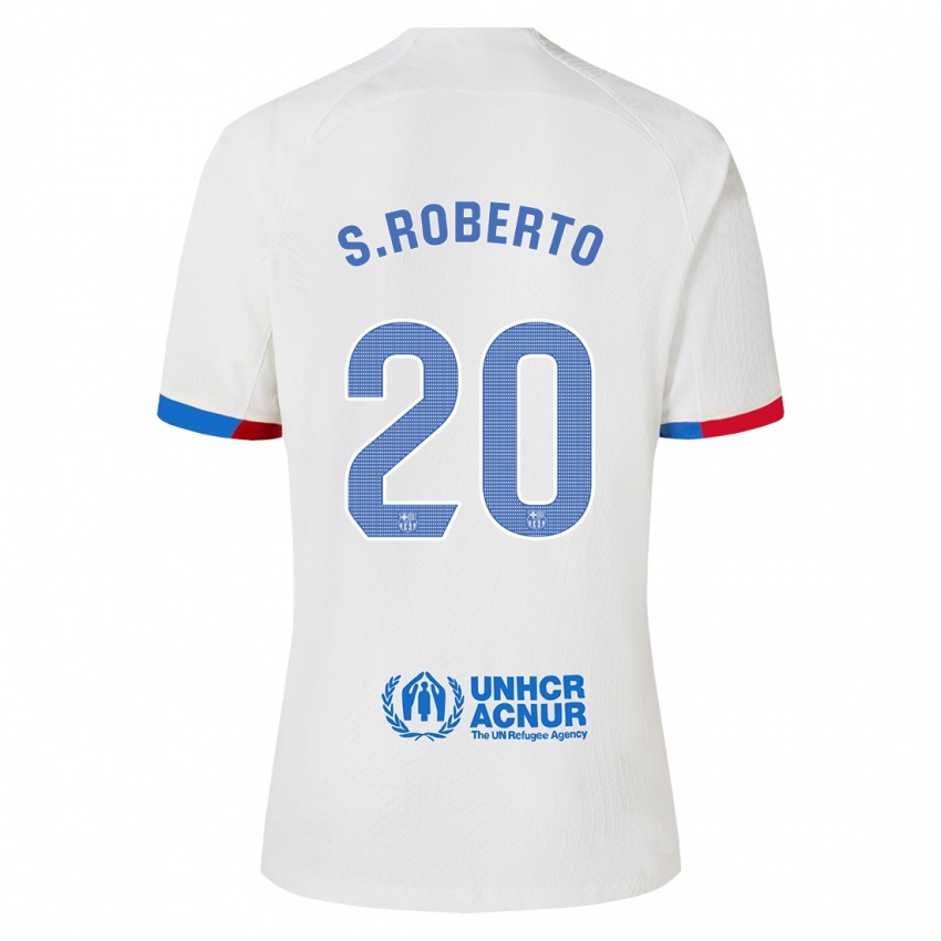 Uomo Maglia Sergi Roberto #20 Bianco Kit Gara Away 2023/24 Maglietta