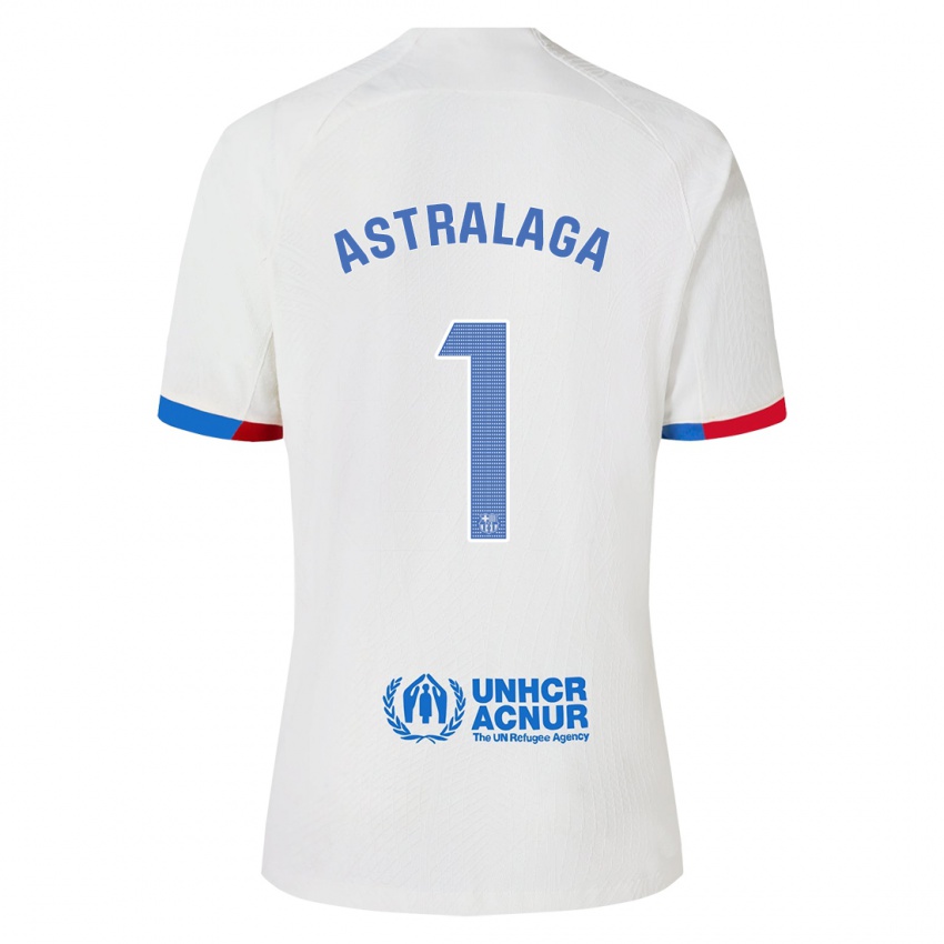 Uomo Maglia Ander Astralaga #1 Bianco Kit Gara Away 2023/24 Maglietta