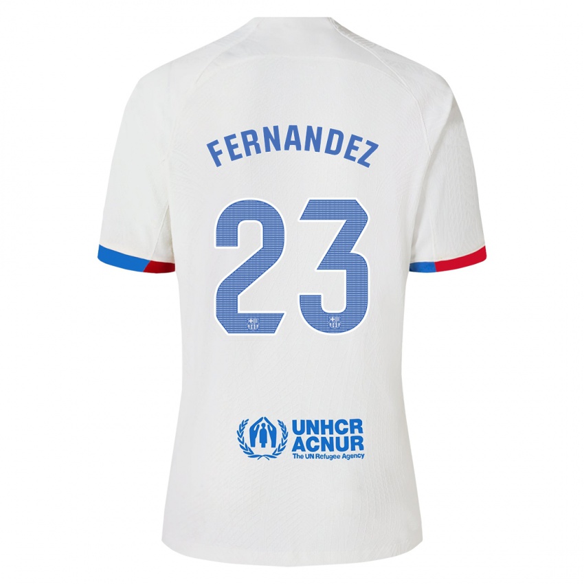 Uomo Maglia Pelayo Fernandez #23 Bianco Kit Gara Away 2023/24 Maglietta