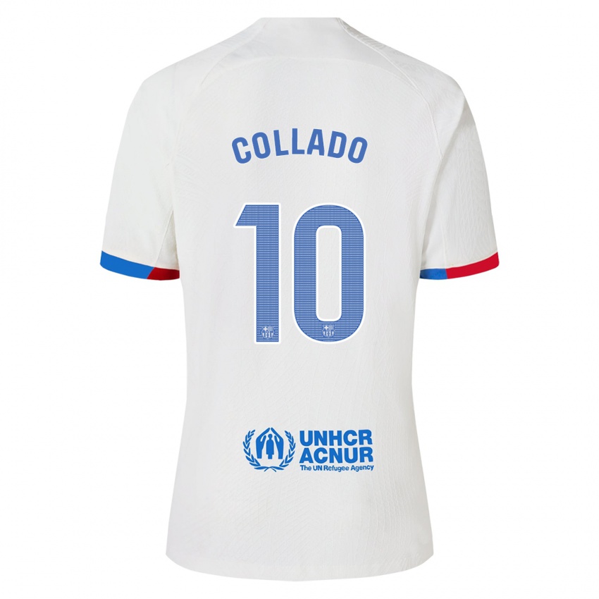 Uomo Maglia Alex Collado #10 Bianco Kit Gara Away 2023/24 Maglietta