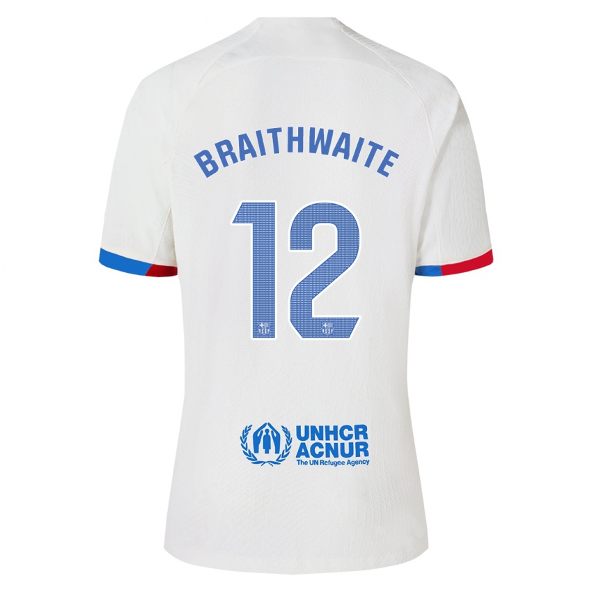 Uomo Maglia Martin Braithwaite #12 Bianco Kit Gara Away 2023/24 Maglietta