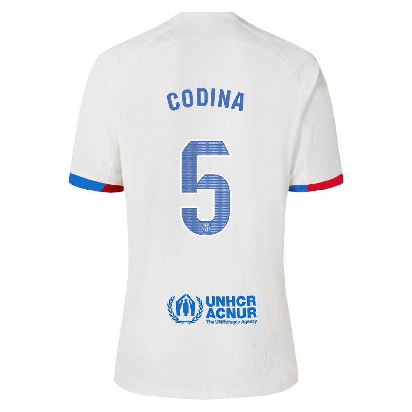 Uomo Maglia Laia Codina #5 Bianco Kit Gara Away 2023/24 Maglietta