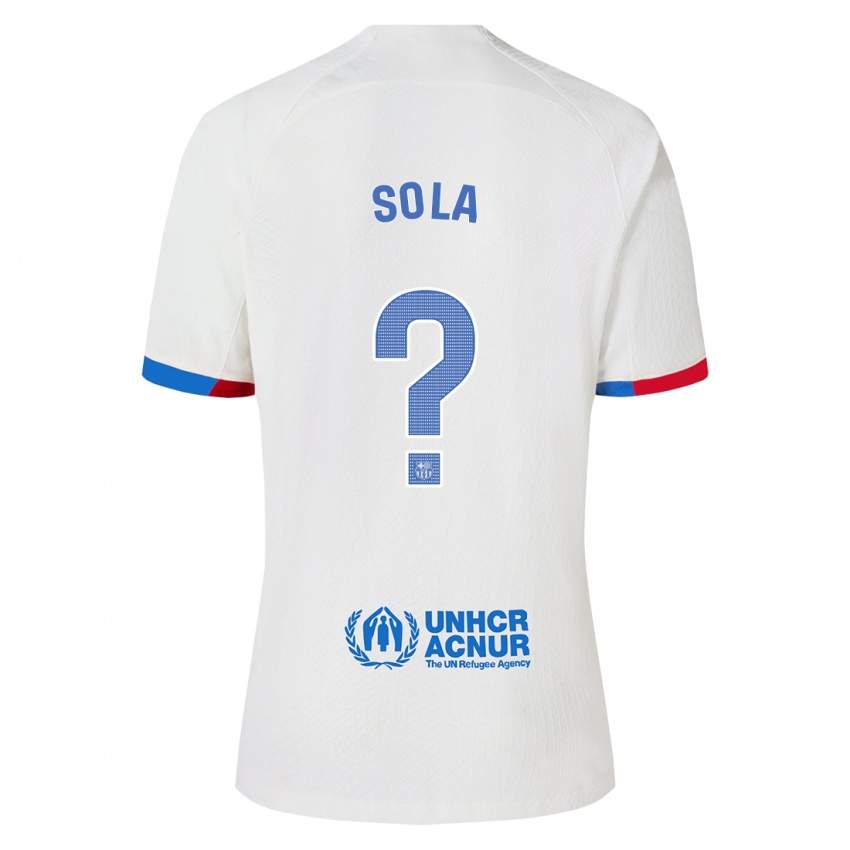 Uomo Maglia Arnau Sola #0 Bianco Kit Gara Away 2023/24 Maglietta